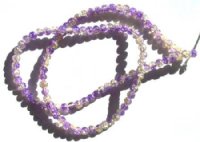 16 inch Strand of 4mm Yellow & Lilac Crackle Glass Beads